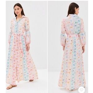 Temptation Positano Linen Paisley Riccio Dress Maxi‎ Size Medium